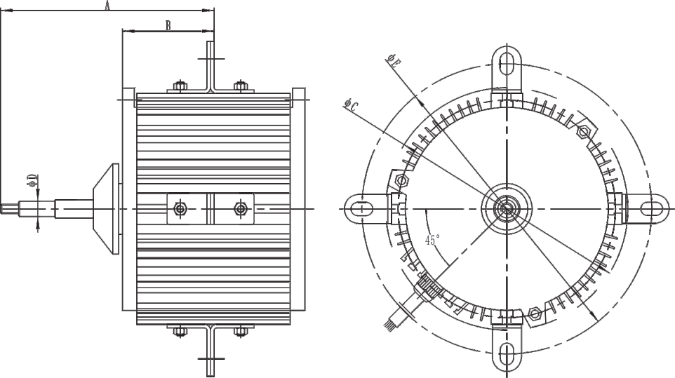 dc cooler inverter electric fan motor Structure Diagram