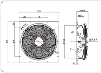 ac outdoor unit fan motor Structure Diagram
