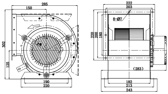 centrifugal type fan Structure Diagram