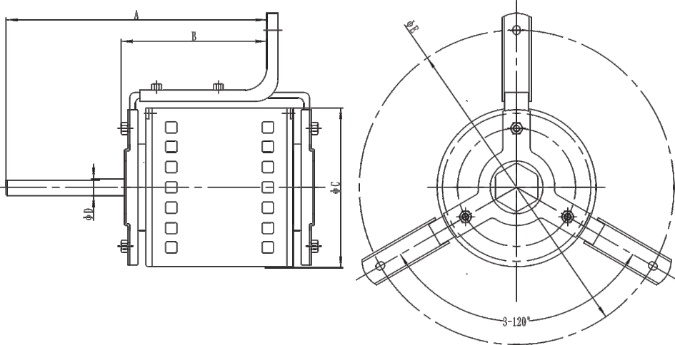 PSC Motor For CentrIfugal Fan Structure Diagram
