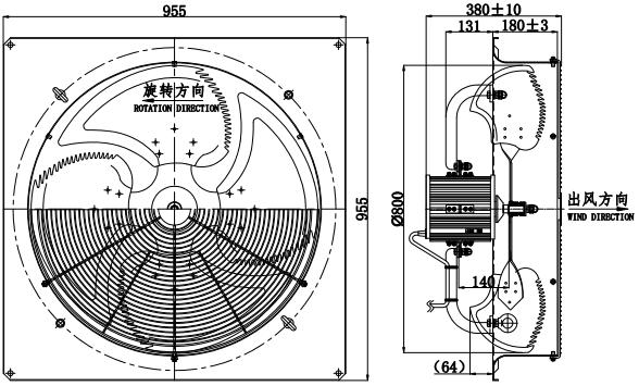 Central air conditioner fan motor Structure Diagram