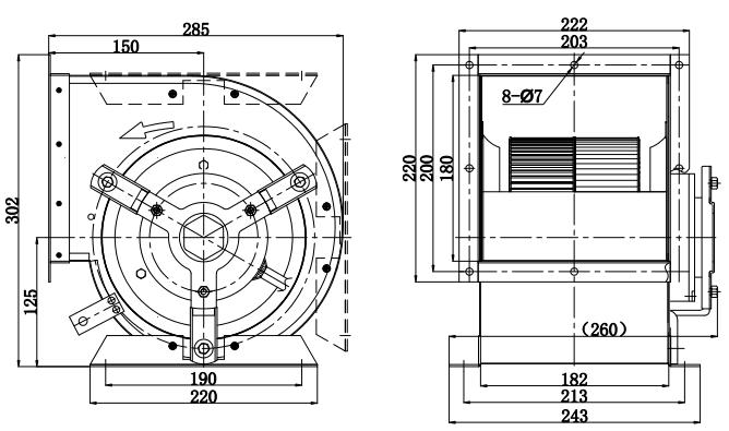Ac axial centrifugal fan Structure Diagram