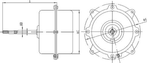 Outside ac unit compressor fan motor Structure Diagram