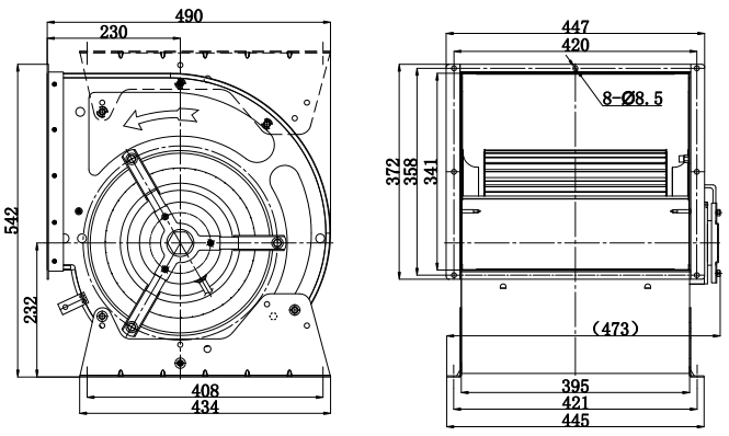 home ac blower motor Structure Diagram
