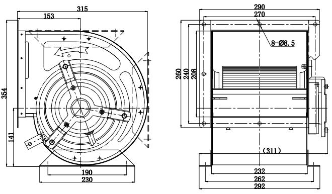central ac blower motor Structure Diagram